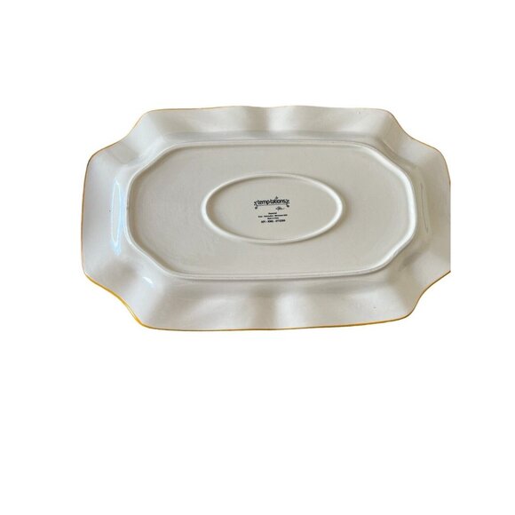 Tara Temptations Pumpkin Floral Lace Platter Serving Tray  Orange 16 In X 10 In - Picture 6 of 8